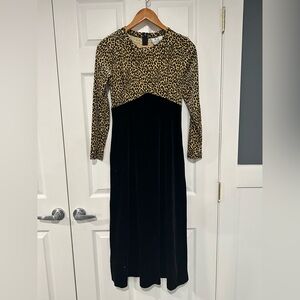 Cheetah print little black dress